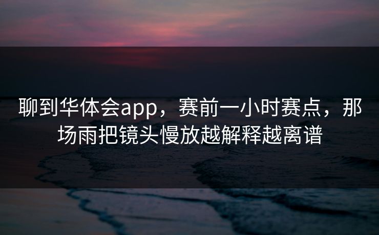 聊到华体会app，赛前一小时赛点，那场雨把镜头慢放越解释越离谱