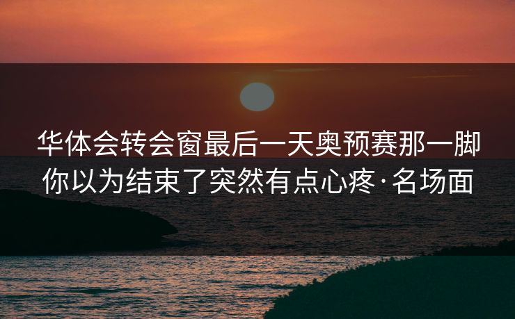 华体会转会窗最后一天奥预赛那一脚你以为结束了突然有点心疼·名场面